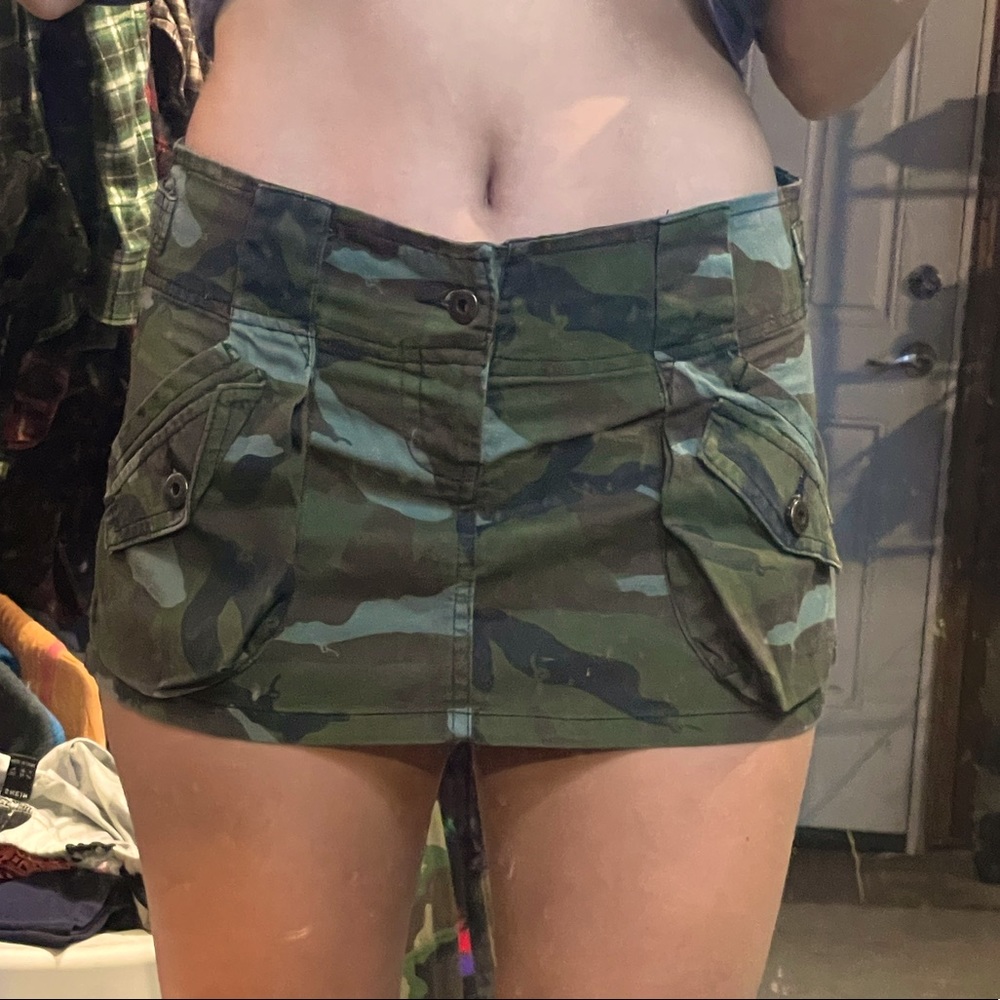 Y2k Camo Cargo Skirt